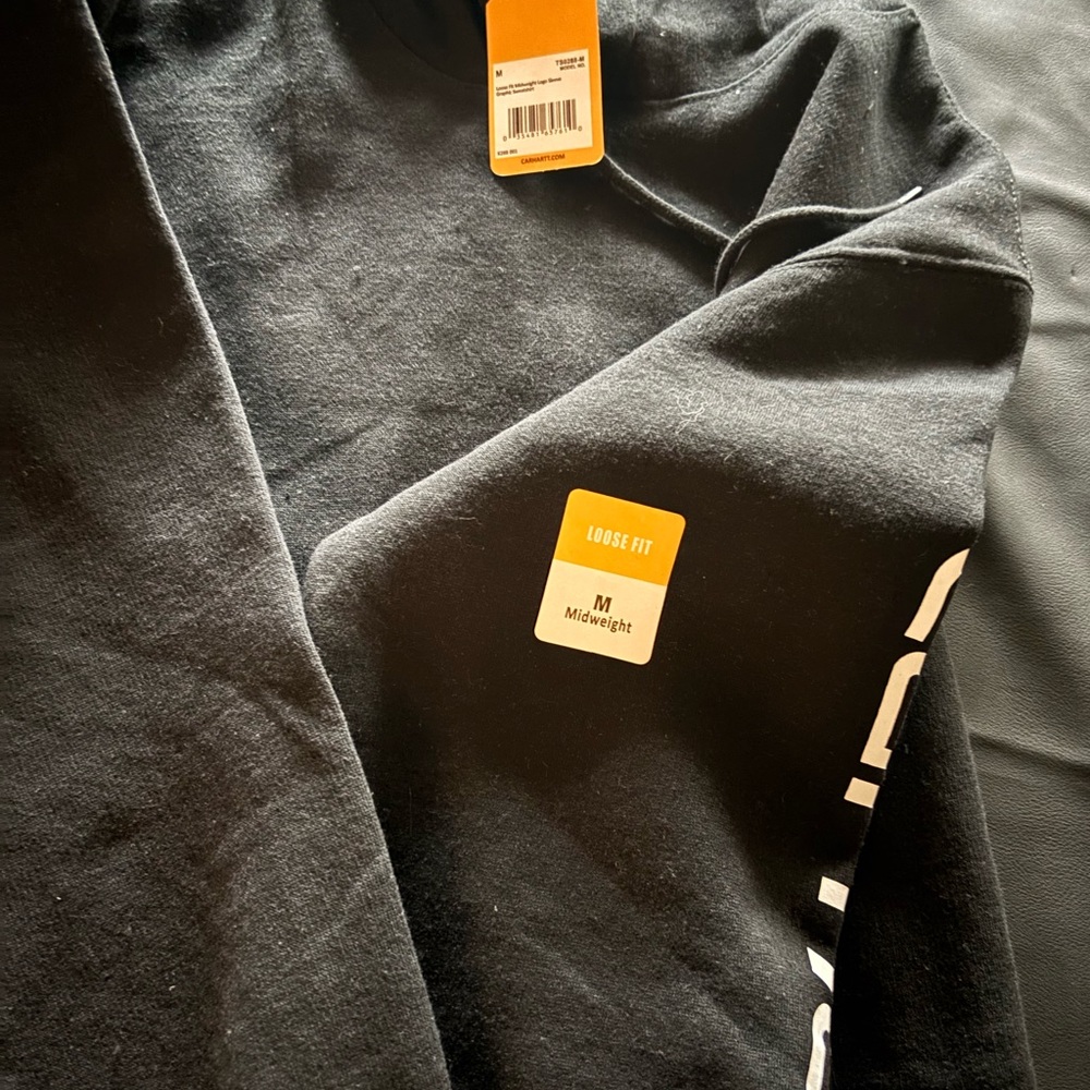 Carhartt Men's Black Hoodie with Sleeve Logo. Brand new either sex. - Picture 7 of 8